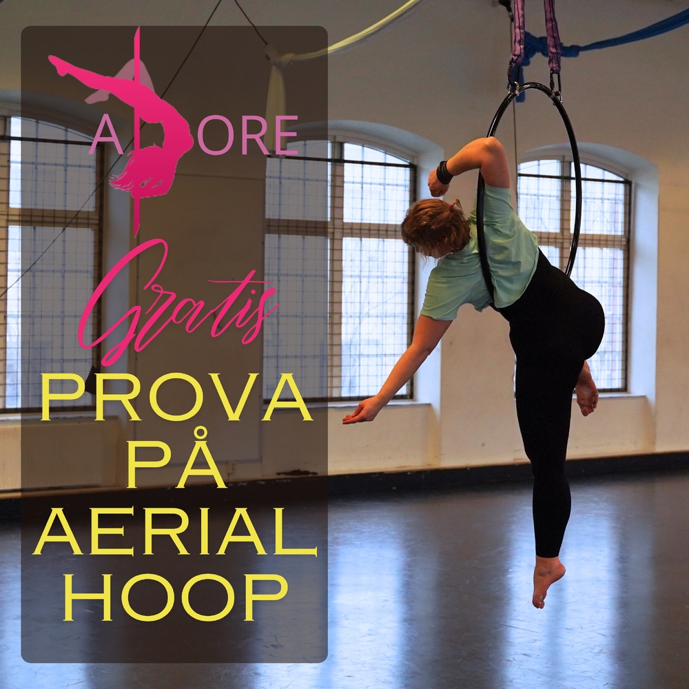 En elegant Prova på Aerial Hoop, Måndag 21 oktober kl 18:45-19:45 med naturligt utseende och känsla. Detaljerad utformning med realistiskt bladverk. 